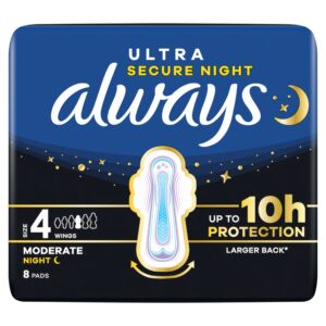 Always Ultra Secure Night Sanitary Towels 8pk