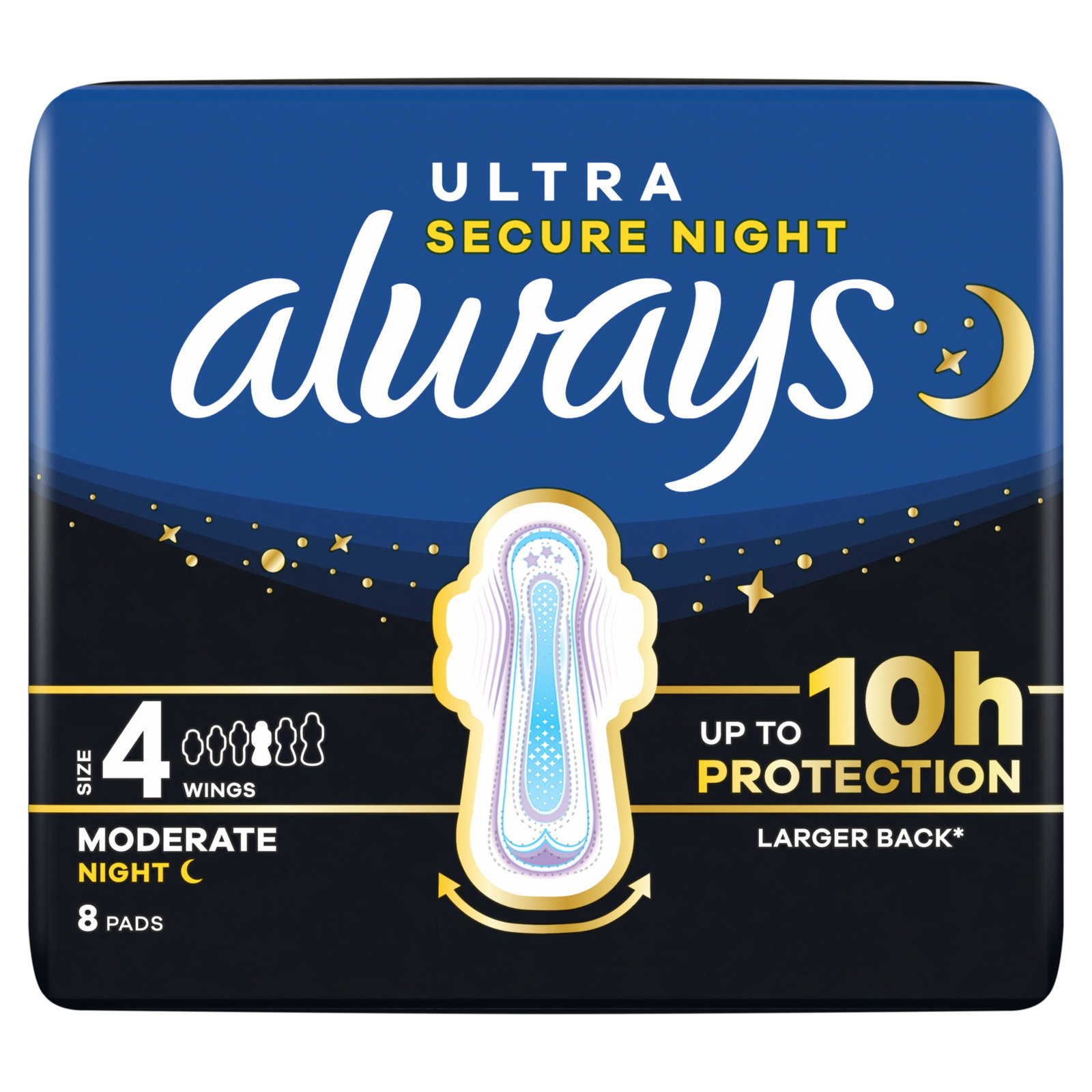 Always Ultra Secure Night Sanitary Towels 8pk