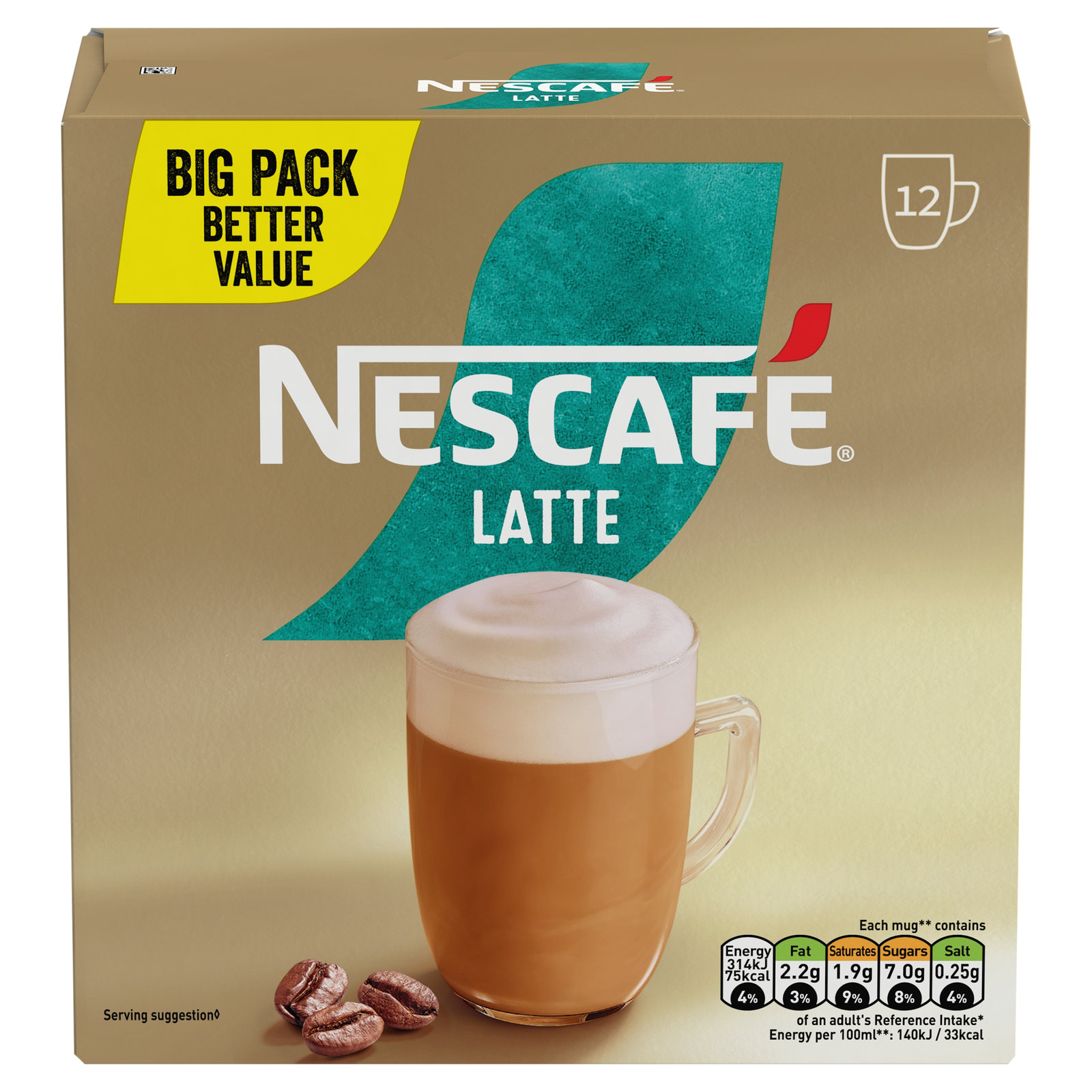 Nescafe Latte 12pk 216g