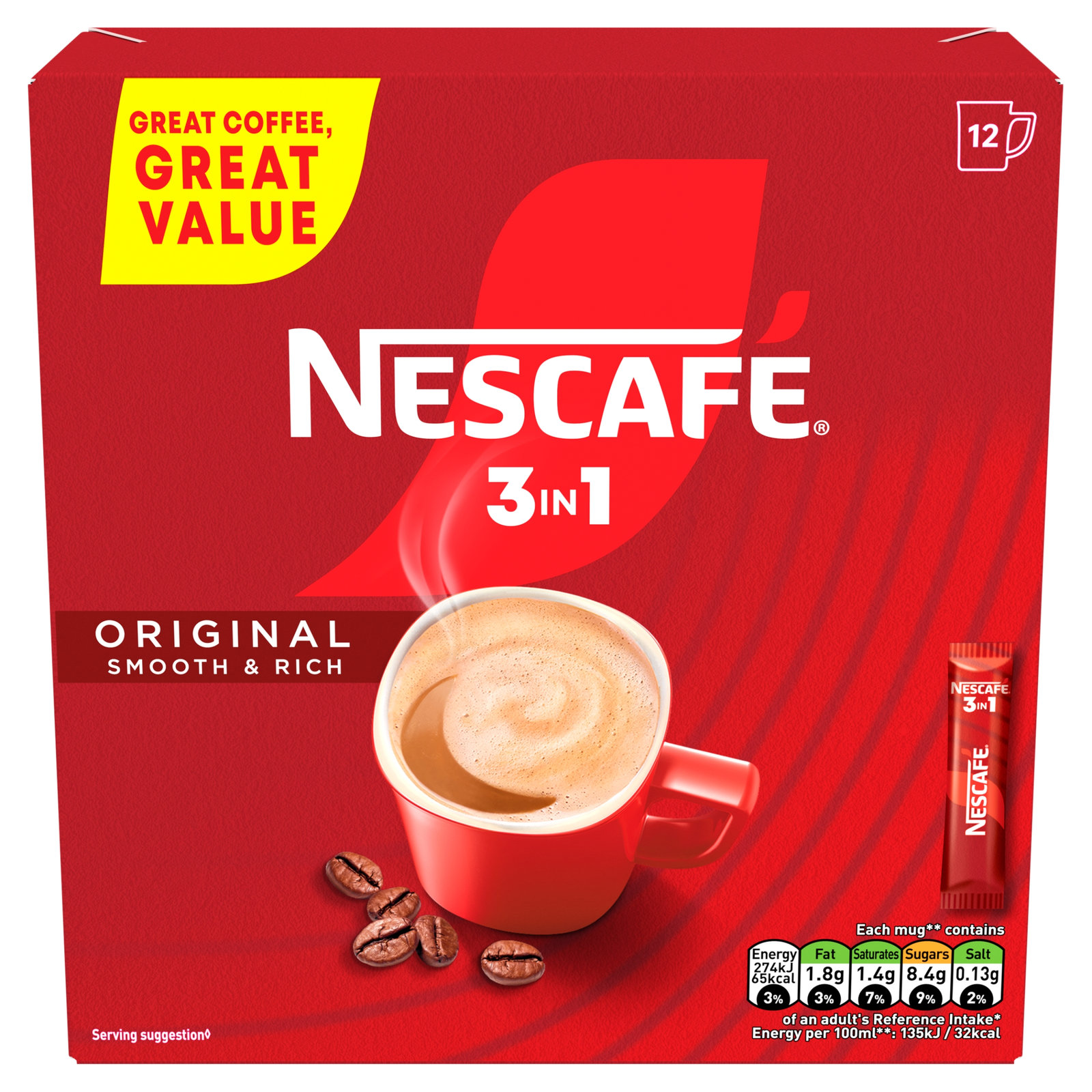Nescafe 3 In 1 Original 12×16g