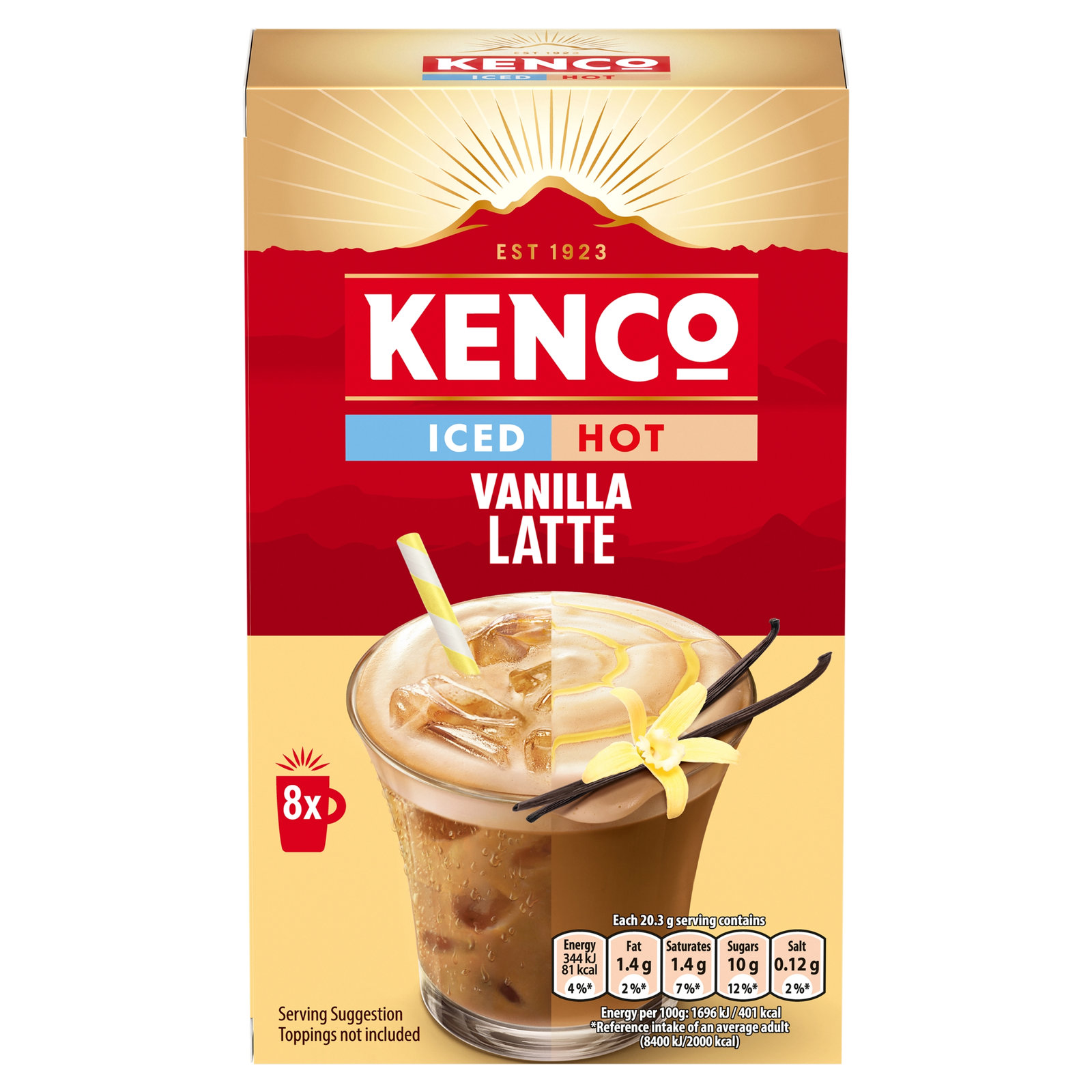 Kenco Iced Hot Vanilla Latte Sachets 8x20.3g