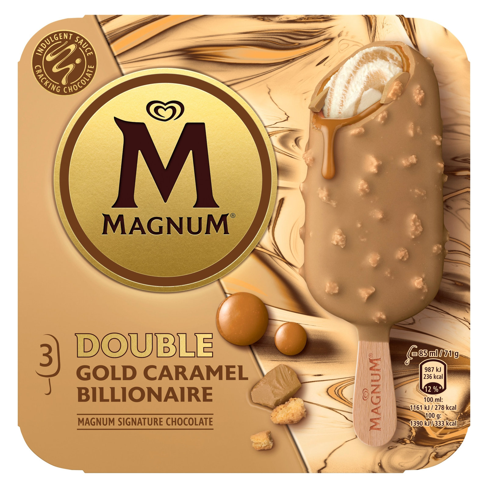 Magnum Double Gold Caramel Billionaire 3×85ml