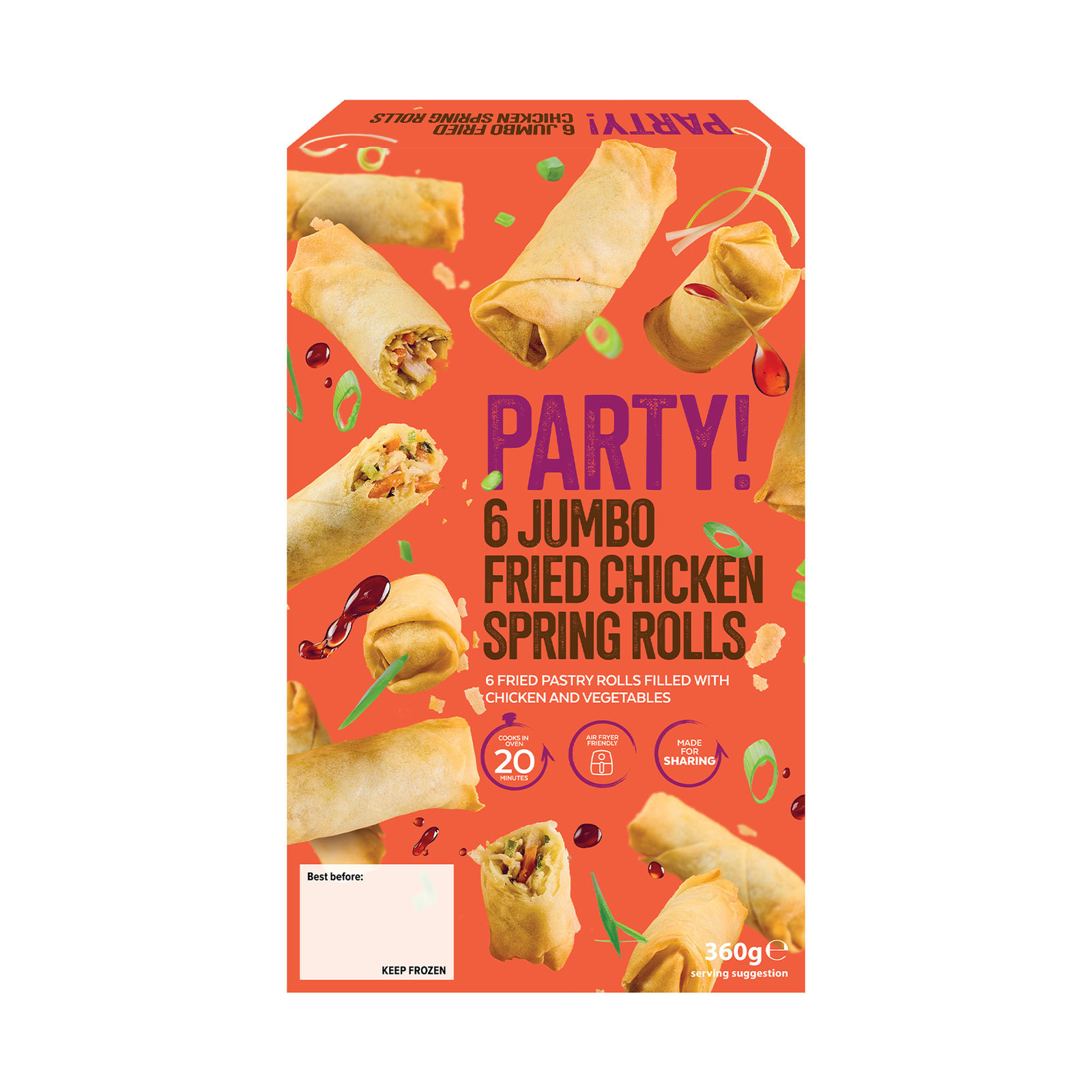 PARTY! 6 Jumbo Chicken Spring Rolls 360g