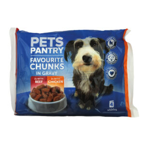 Pets Pantry Favourite Chunks in Gravy for Dogs 4×100g