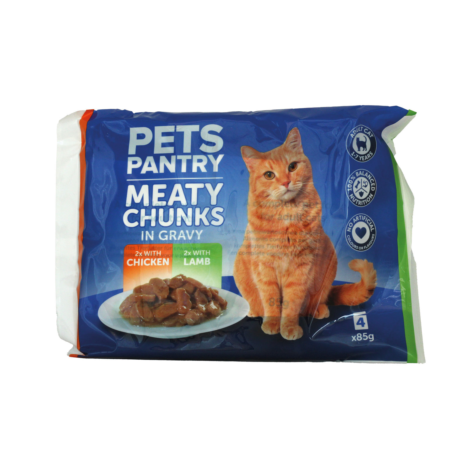 Pets Pantry Favourite Chunks in Gravy for Cats 4×85g