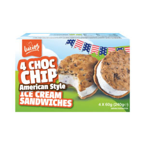 Lucio’s Choc Chip Ice Cream Sandwiches 4×60g