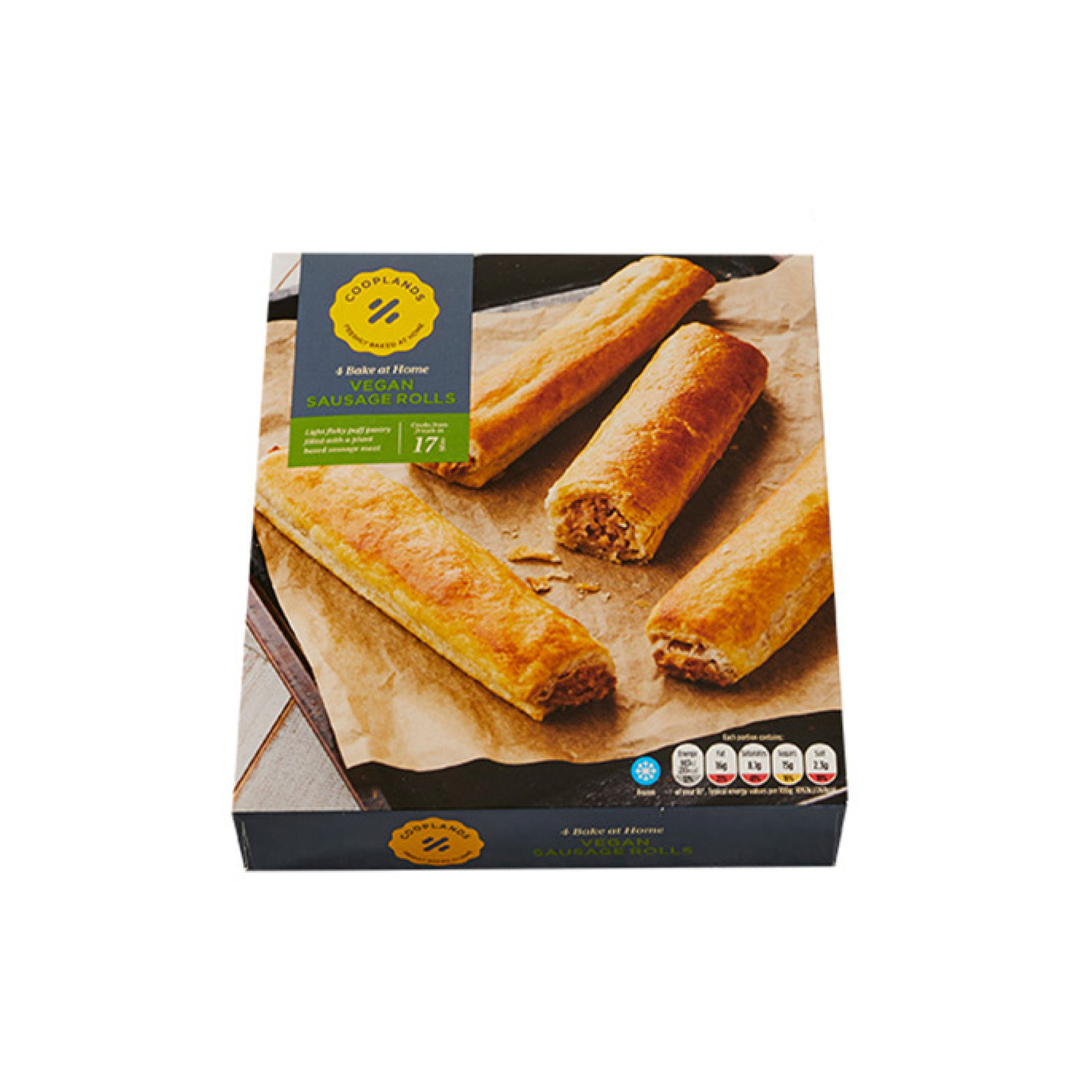 Cooplands 4 Bake At Home Vegan Sausage Rolls 400g