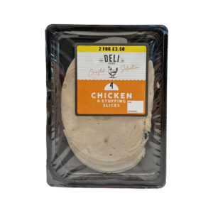 Deli Essence 4 Chicken & Stuffing Slices (2 for £3.50) 100g