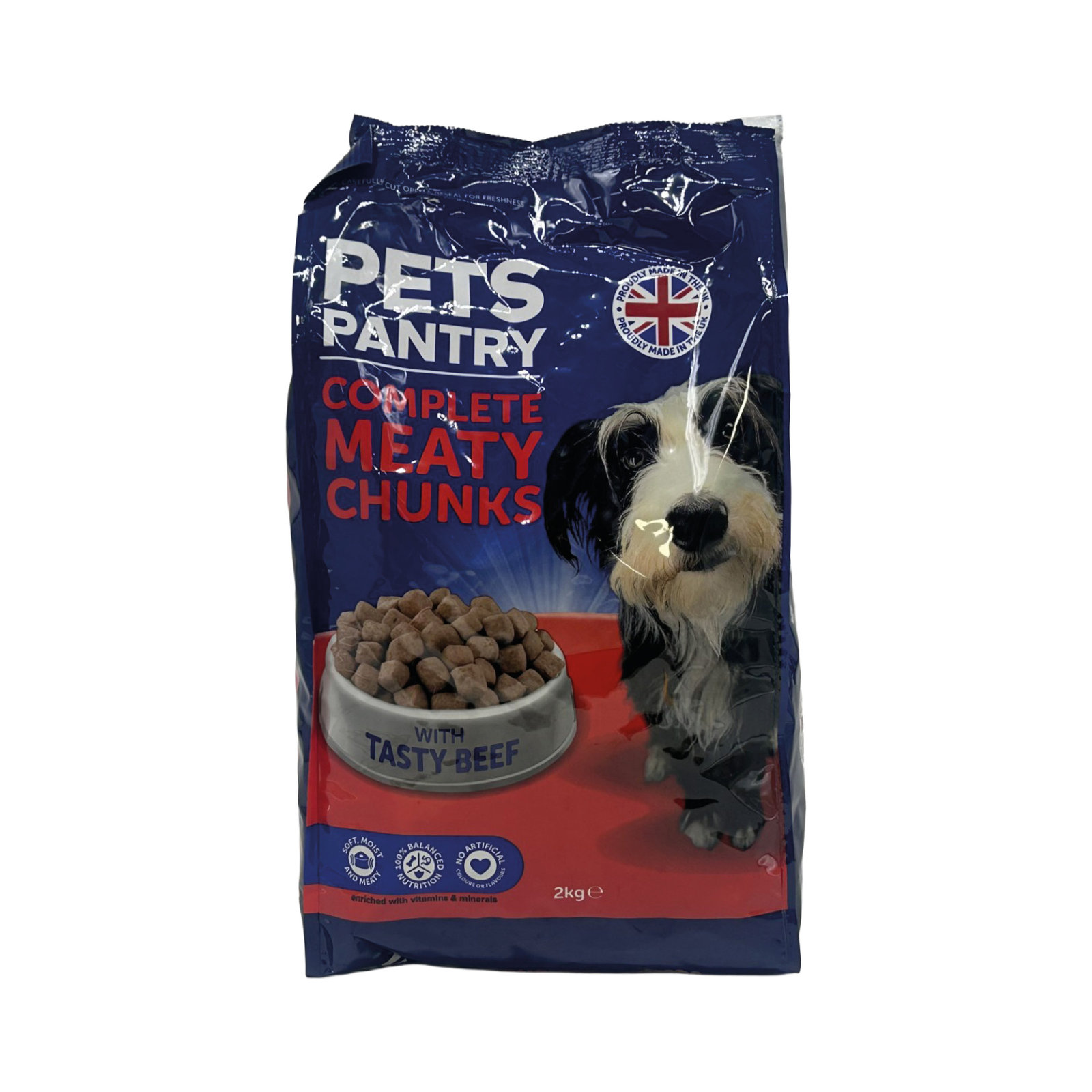 Pets Pantry Complete Meaty Chunks with Tasty Beef 2kg