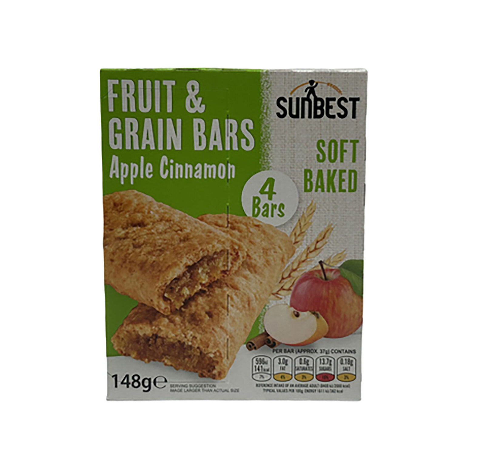 Sunbest Fruit Grain Bars Apple Cinnamon 148g
