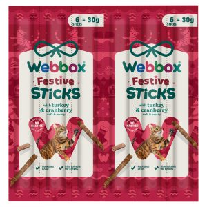 Webbox Festive Cat Sticks Turkey & Cranberry 30g