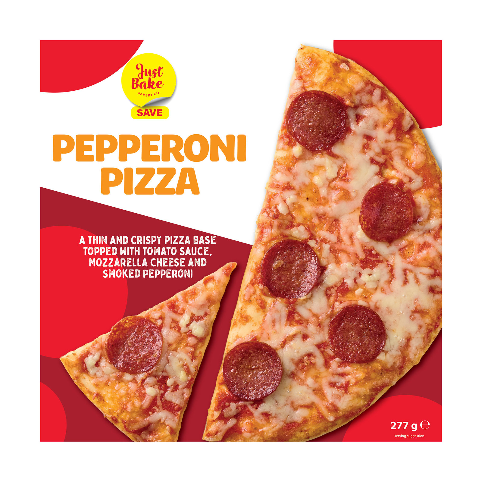 Just Bake Bakery Co. Save Pepperoni Pizza 277g