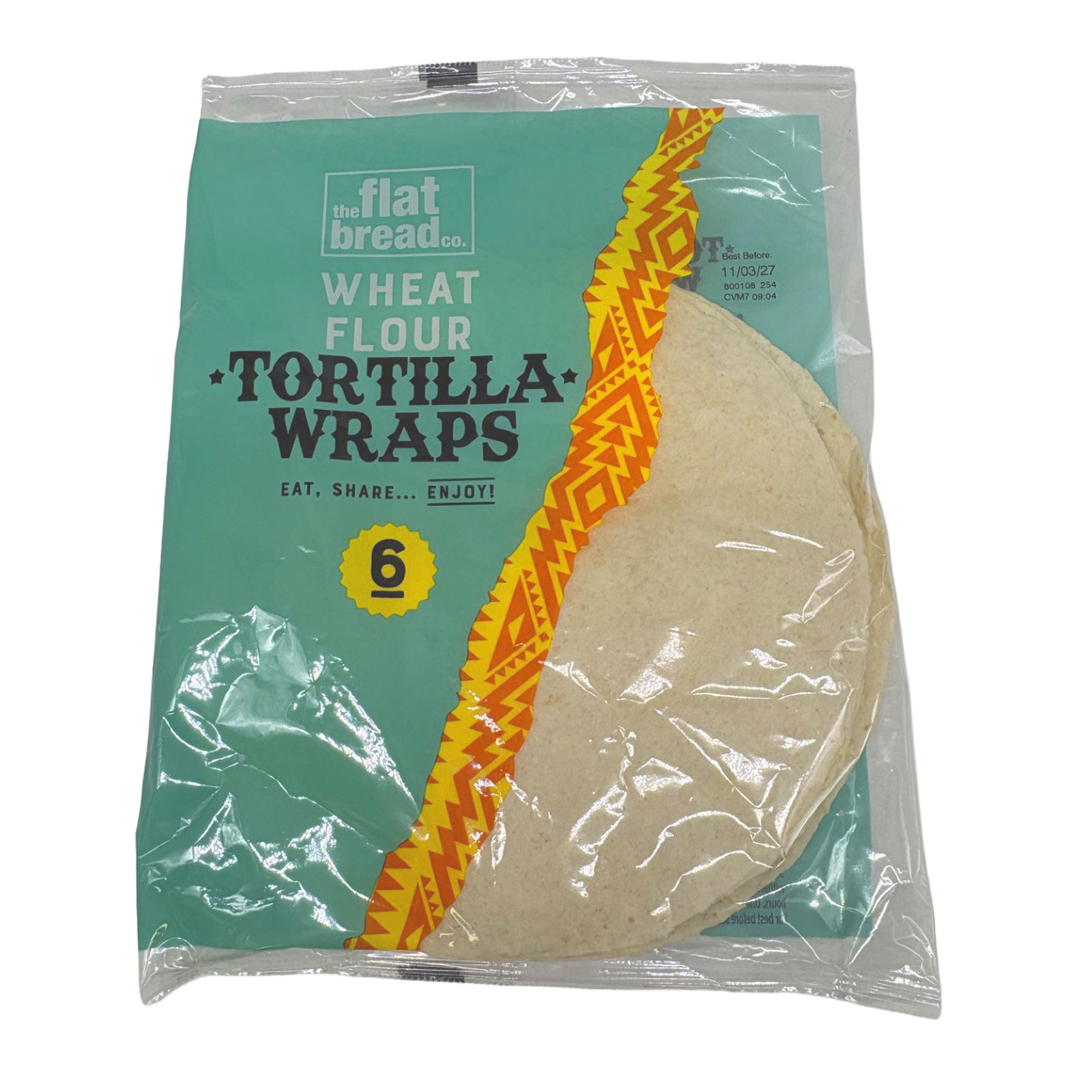 The Flat Bread Co 6 Tortilla Wraps 370g
