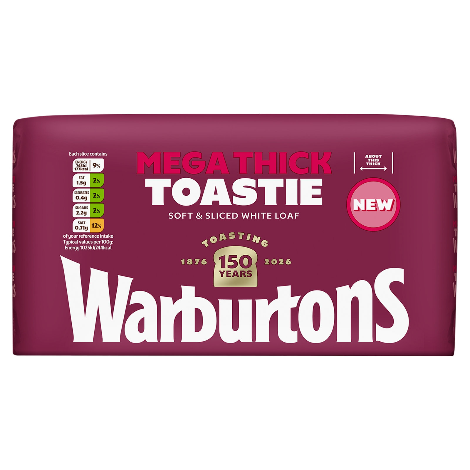 Warburtons Mega Thick Toastie 800g