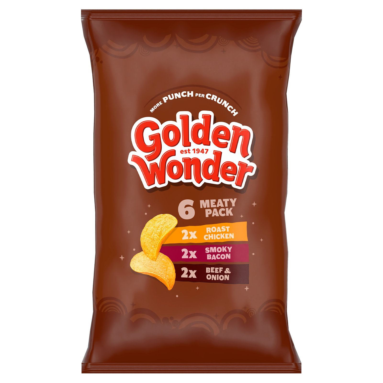 Golden Wonder Meaty Crisps 6×25g