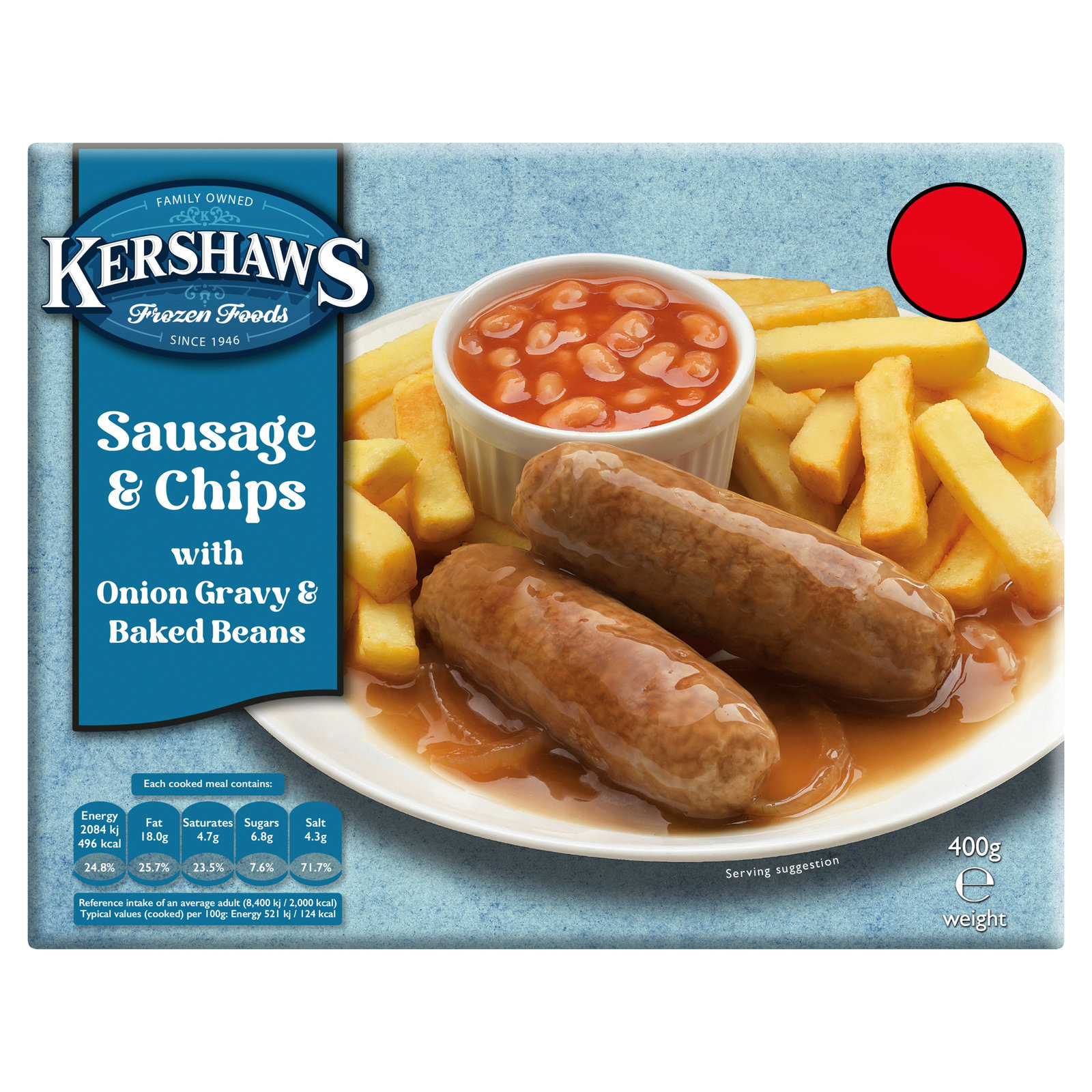 Kershaws Sausage & Chips (PMP £2.85) 400g