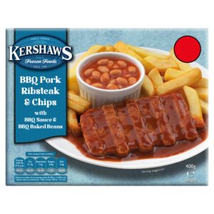 Kershaws BBQ Ribsteak & Chips (PMP £2.85) 400g