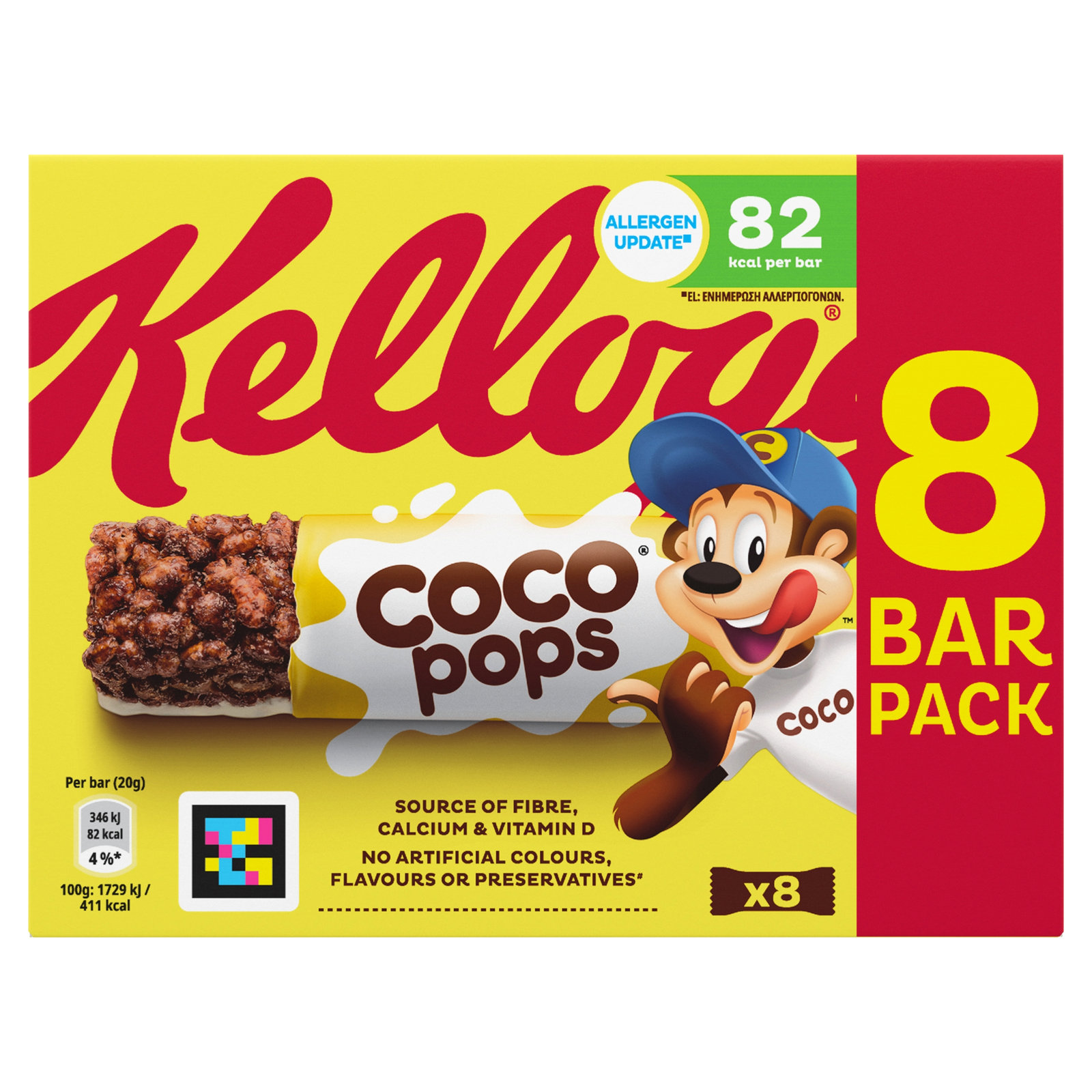 Kellogg's Coco Pops Cereal Bars 8×20g