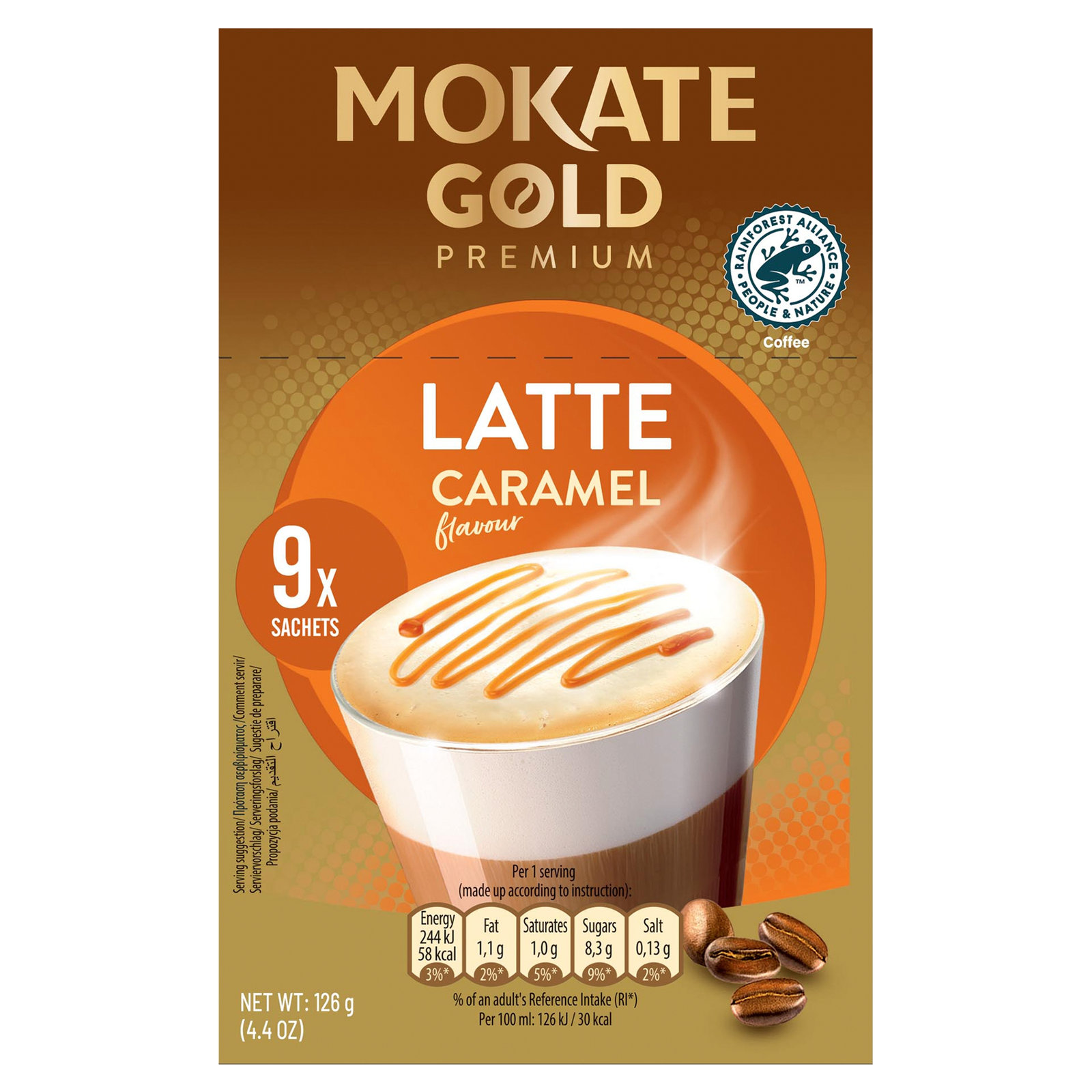 Mokate Gold Premium Caramel Flavour Latte 9×14g