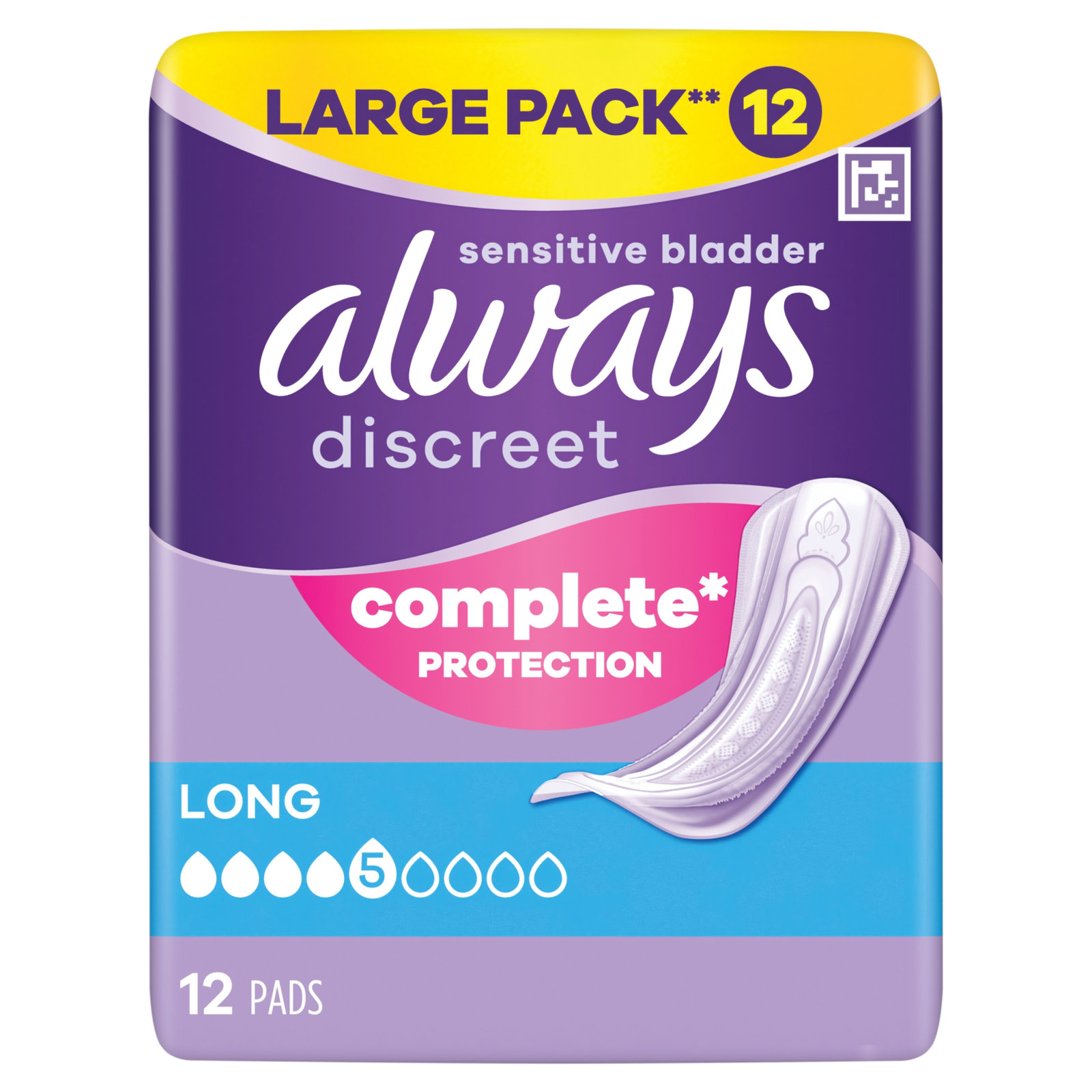 Always Discreet Complete Protection Pads Long 12pk