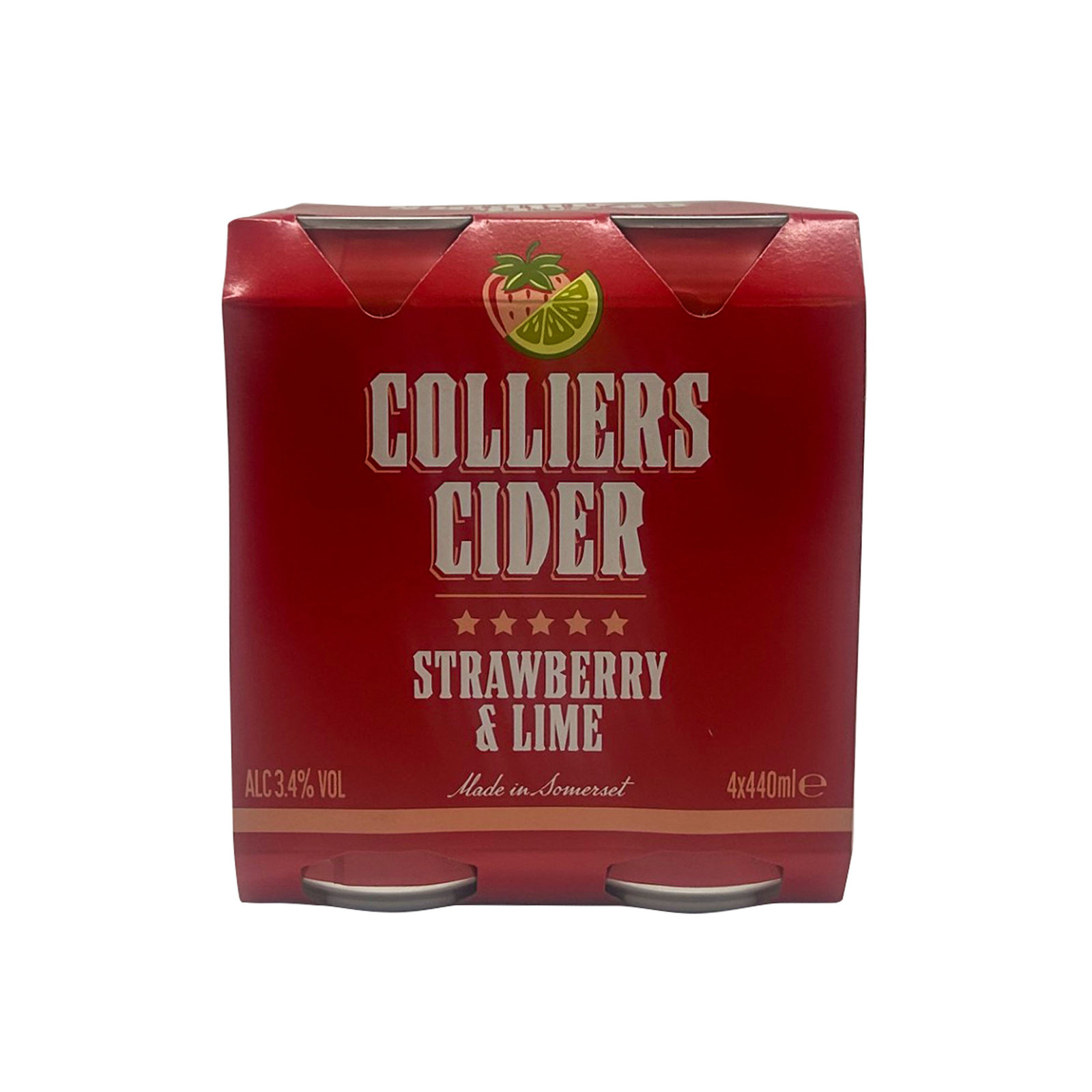 Colliers Strawberry & Lime Cider 4×440ml: 3.4%