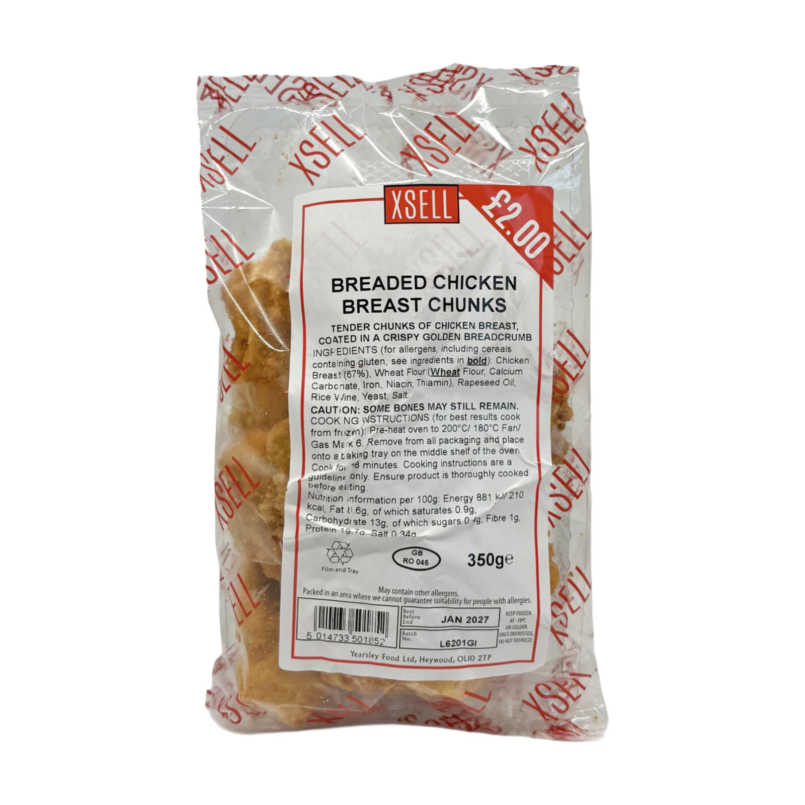 Xsell Breaded Chicken Chunks (PMP £2) 350g