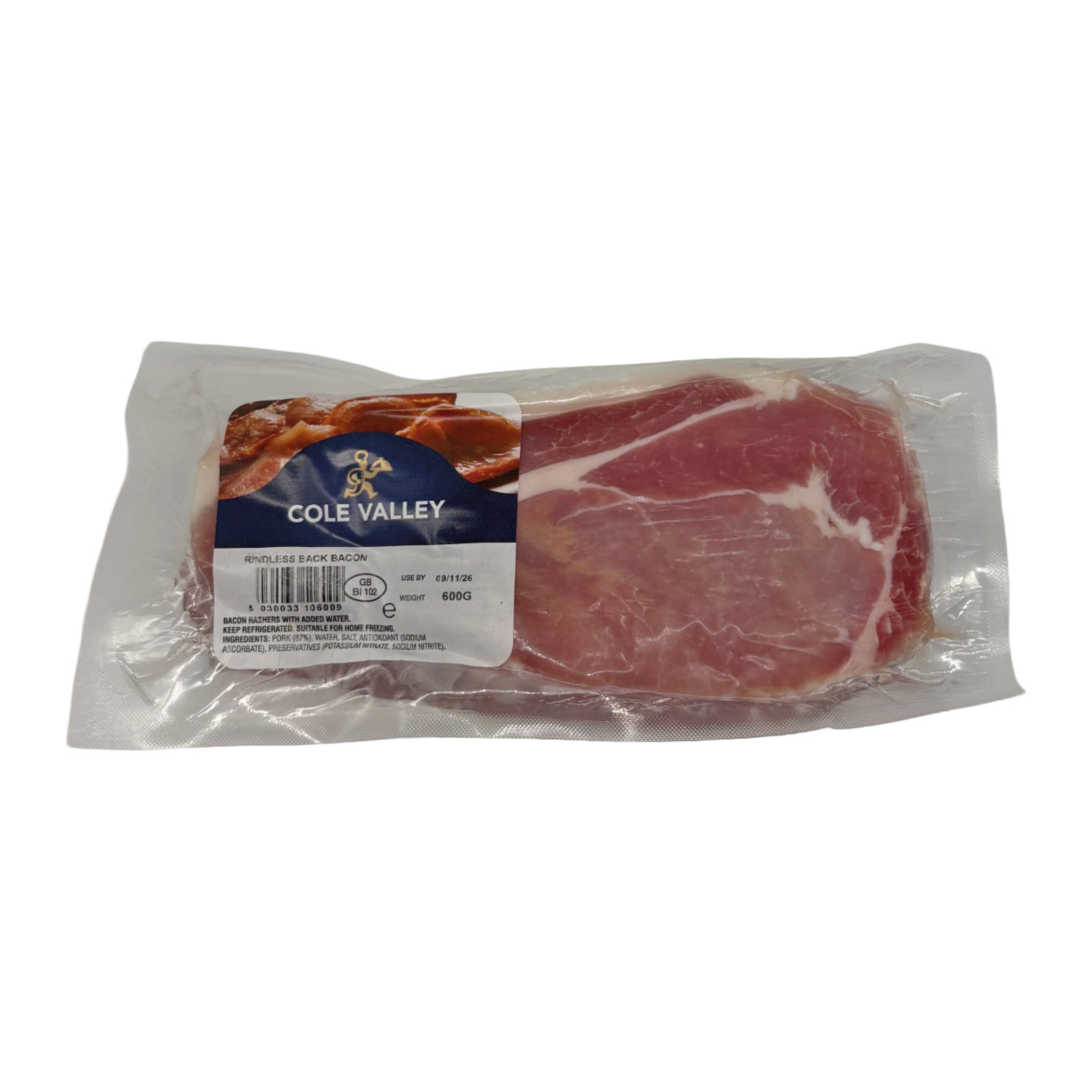 Cole Valley Unsmoked Back Bacon 600g