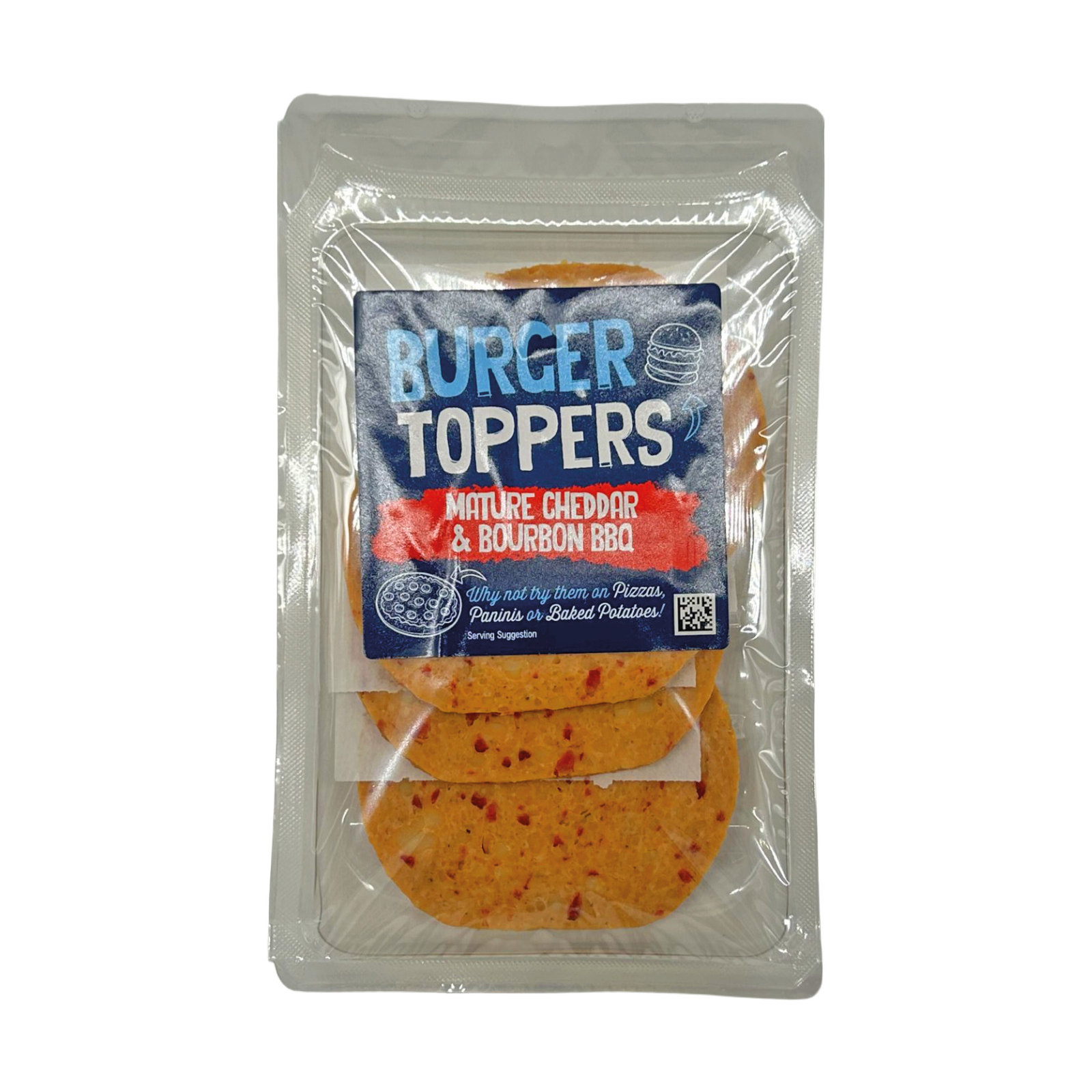 Burger Toppers Mature Cheddar & Bourbon BBQ Slices 4×25g