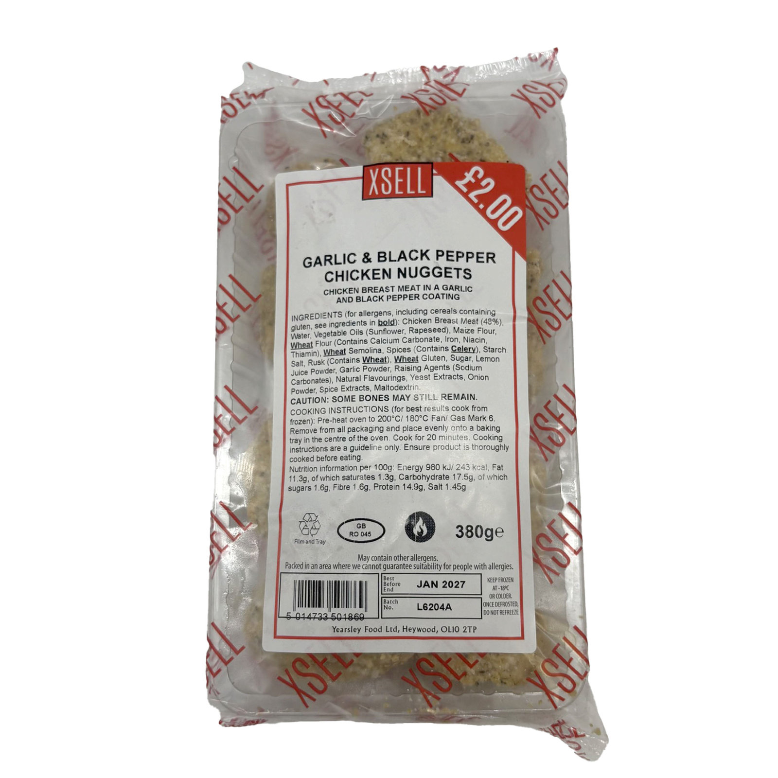 Xsell Garlic & Black Pepper Chicken Nuggets (PMP £2) 380g