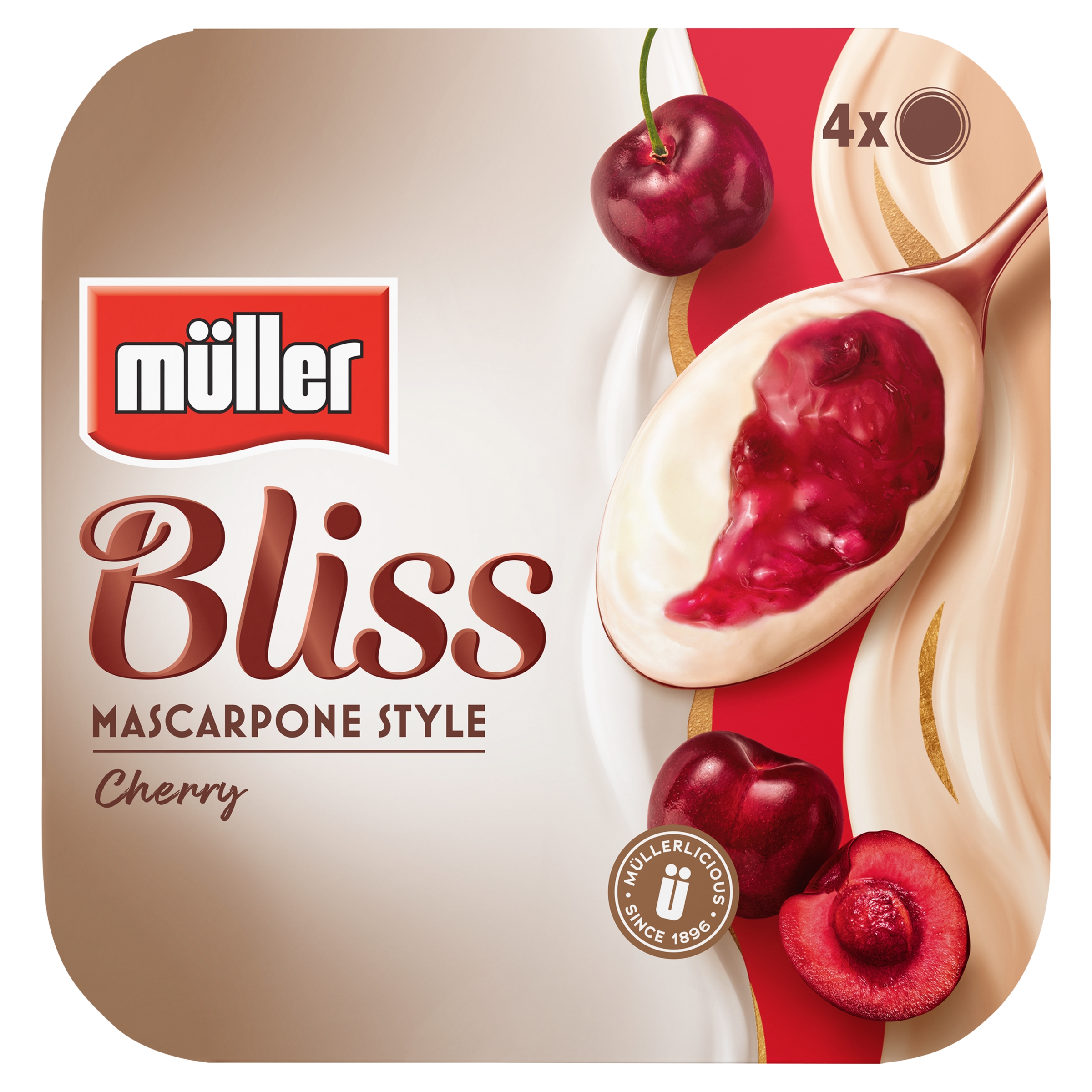 Muller Bliss Mascarpone Cherry 4×110g