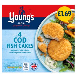 Young’s 4 Cod Cakes (PMP £1.69) 200g