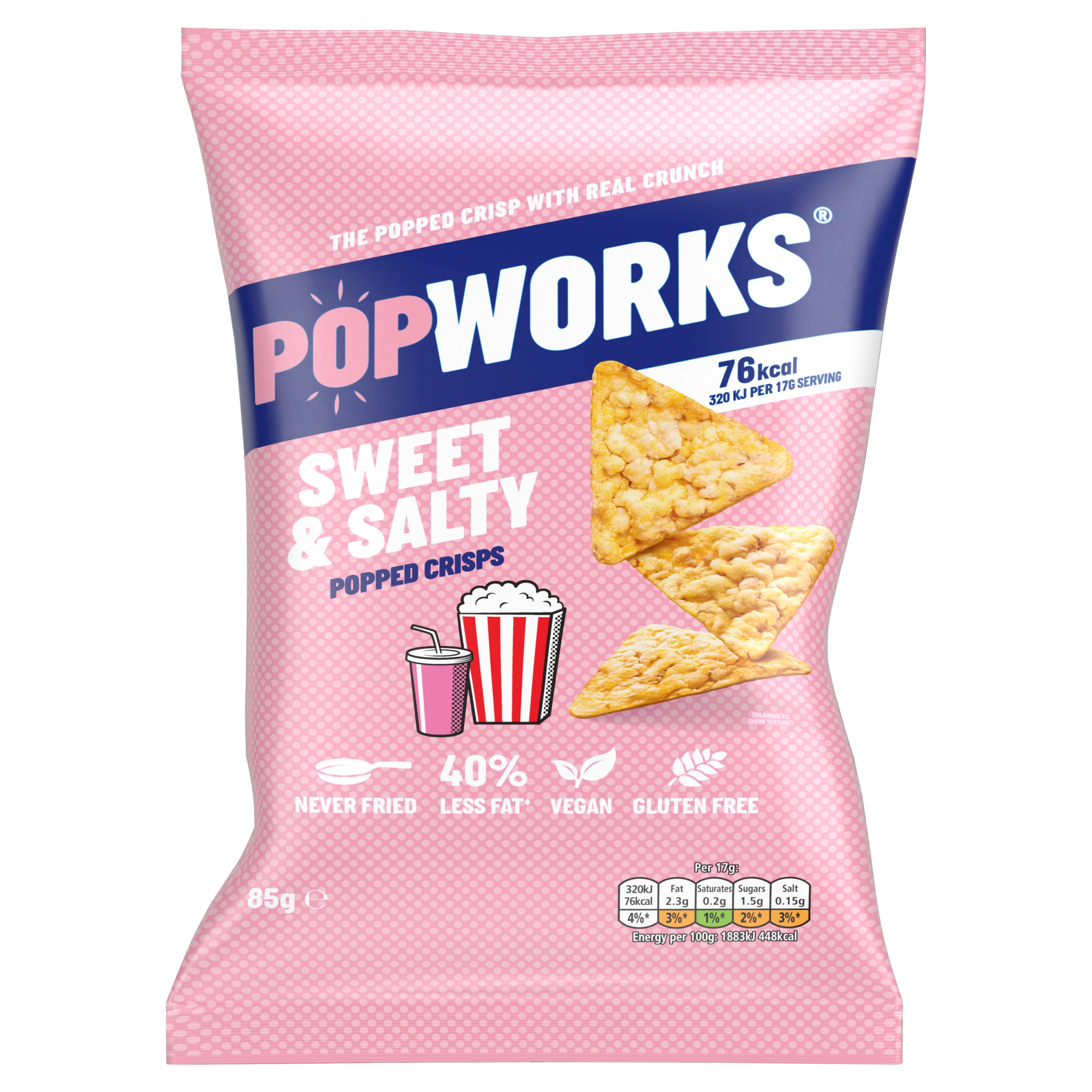 Popworks Sweet & Salty Popcorn Crisps 85g