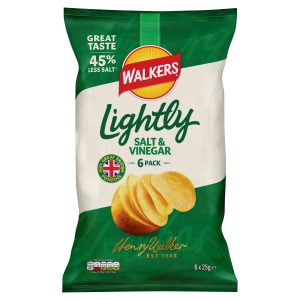 Walkers Lightly Salt & Vinegar 6×25g