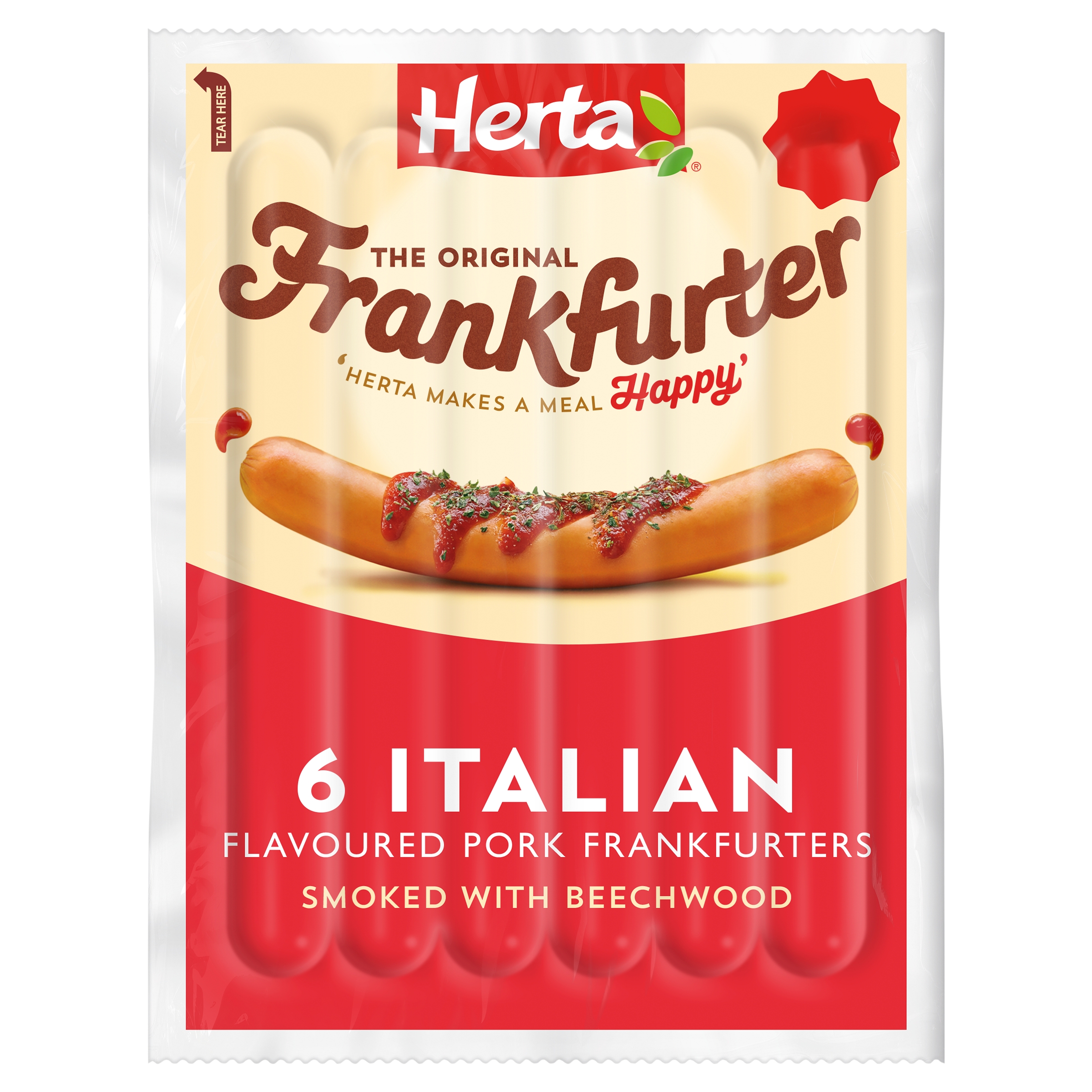Herta 6 Italian Frankfurters 210g