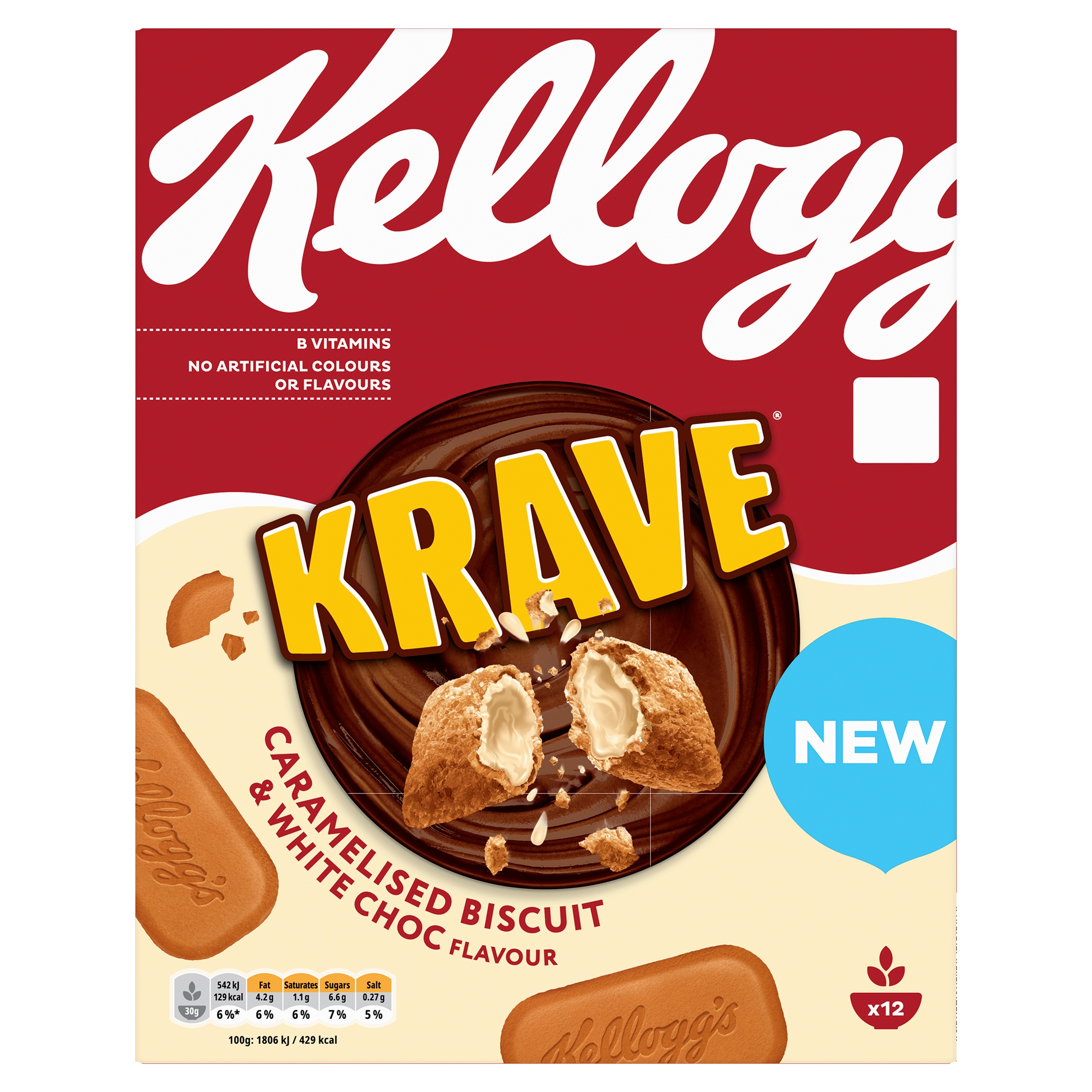 Kellogg's Krave Caramelised Biscuit & White Choc 375g