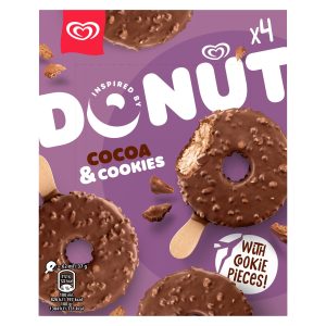 Walls Donut Cocoa & Cookies Ice Cream Stick 4×62ml