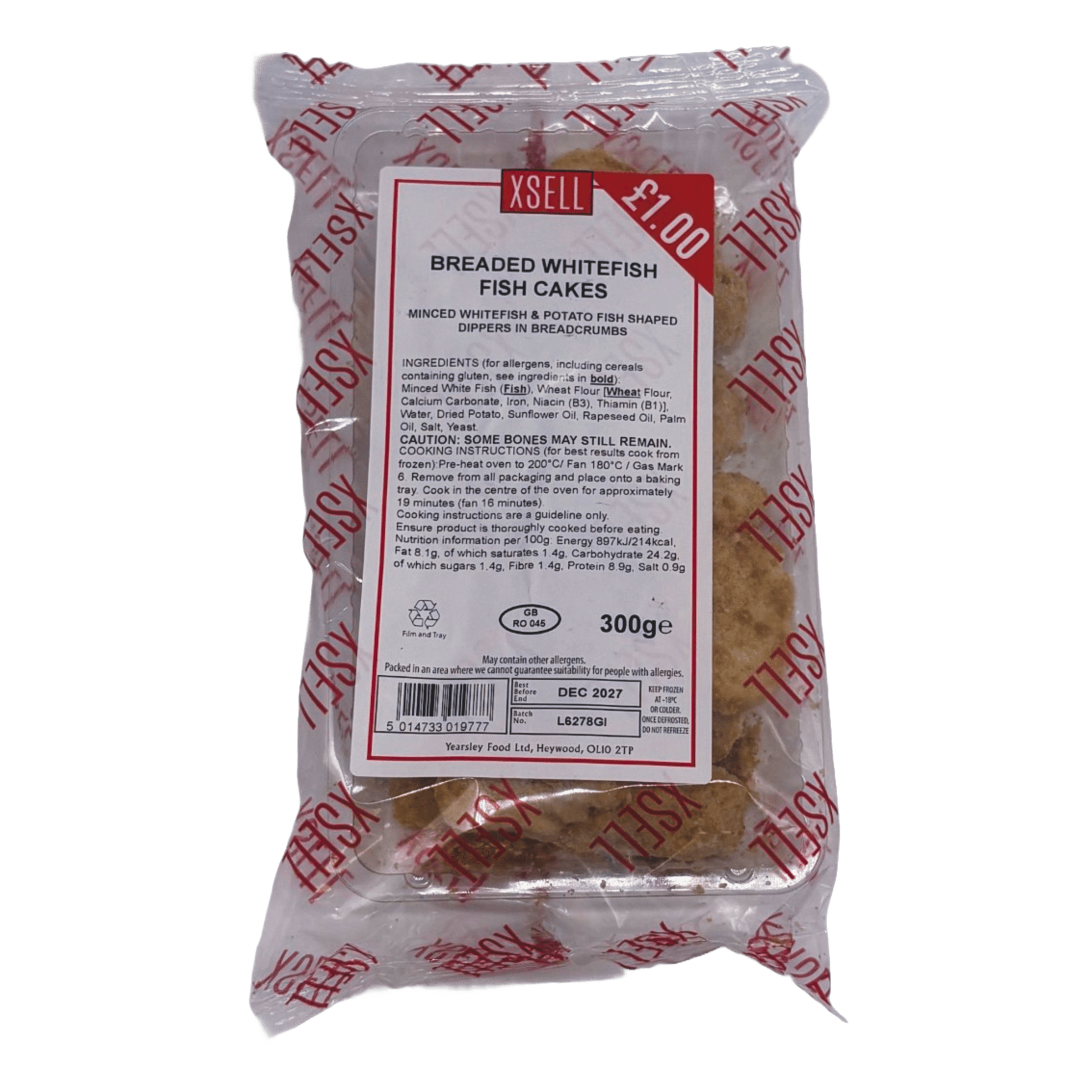 Xsell Various Fishcakes (PMP £1) 300g